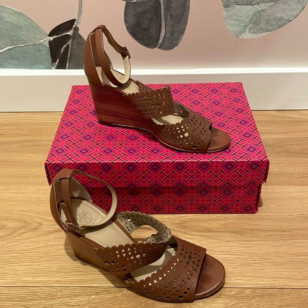 Tory Burch Leather Wedges